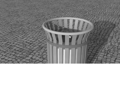 Trash can Low-poly 3D model 32