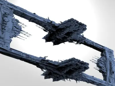 Hospital facility Cube Space station  3D model