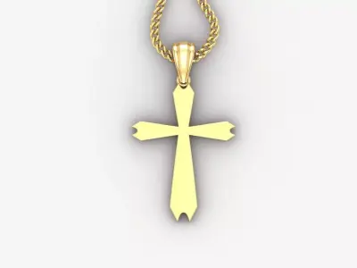 Light Gold 18K Cross Pendant 1CP068 3D print model