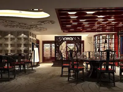 Business Restaurant - Coffee - Banquet  36 3D model