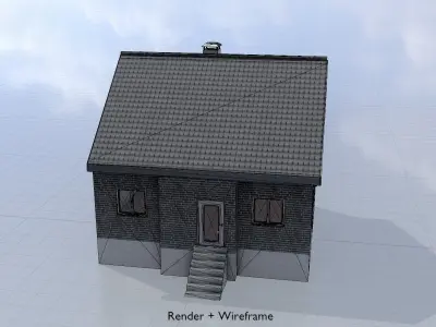 Modern single-family house version 3 R Low-poly 3D model