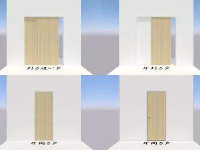 Japanese Door HIKIDO KATABIRAKI 3D model