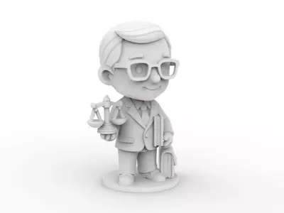 Lawyer Cartoon Character 3D Printable 3D print model