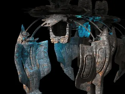 Sc Fi Train tunnel relay 3D model
