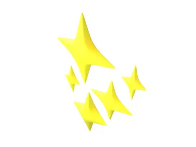 Sparkling Symbol v1 001 Low-poly 3D model