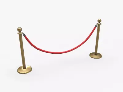 Rope Barrier Low-poly PBR Free low-poly 3D model