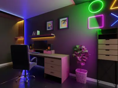 Gaming Room Free 3D model