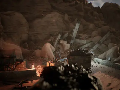 Mining Props 42 Assets Low-poly 3D model