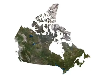 Canada Terrain 3D Map 3D model