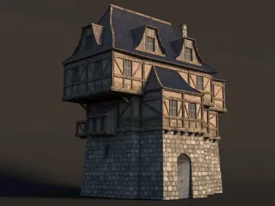 Fantasy Medieval House 03 3D model