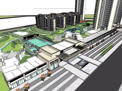shopping mall complex 3D model