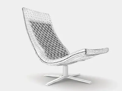 Leather relax chair 3D model