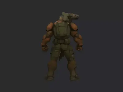 Post-Apocalyptic Armored Warrior  Heavy Mech Soldier  3D model