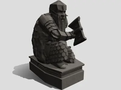Dwarf guardian statue of Erebor 3D model