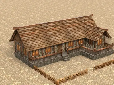 Medieval house sixteen 4 Low-poly 3D model