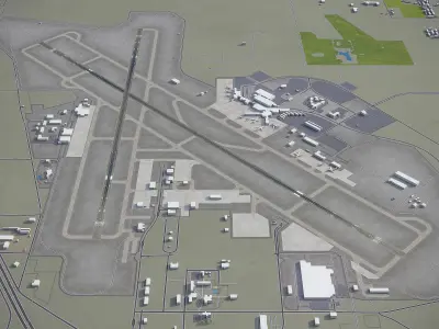 Spokane Airport Low-poly 3D model