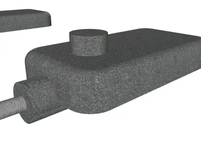 Concrete Lamp Post - Light Pole - Light Post - Street Light 06 3D model