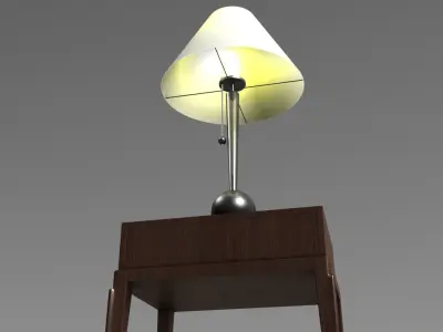 Table lamp with table unique modern 3D model