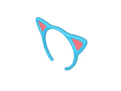 Cat Ear Headband v3 006 Low-poly 3D model