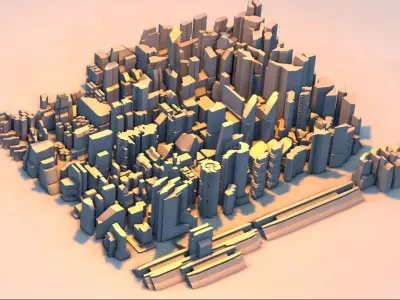 futuristic architecture set - 29 3D model