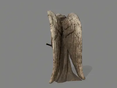 Angel statue of holding sword Low-poly 3D model buy