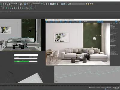 Interior scene livingroom 03 3D model