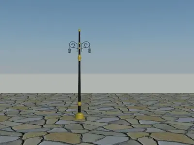 spiral street lamp 3D model