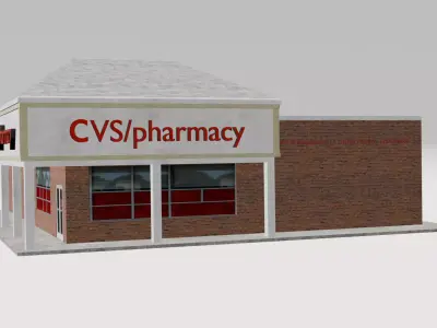 CVS Pharmacy 3D Model Low-poly 3D model