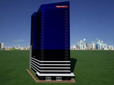 Office Tower II Low-poly 3D model