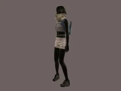 Sci-fi clothes with vestbag 3D model