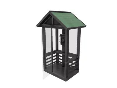 Telephone Box Low-poly 3D model