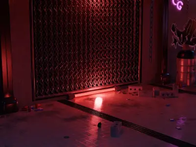 Cyberpunk corridor 3D model