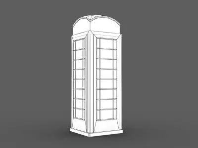 British Phone Booth Low-poly 3D model