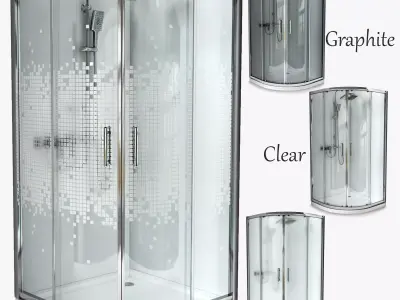 Semi-circular Shower Cabins 3D model