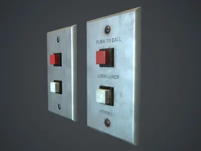Metal Switch PBR Game Ready Low-poly 3D model