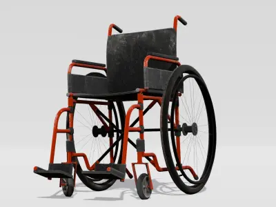  Wheelchair 3D Model  Low-poly 3D model