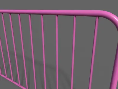 PBR Pedestrian Guard Rail Pink V1 Low-poly 3D model