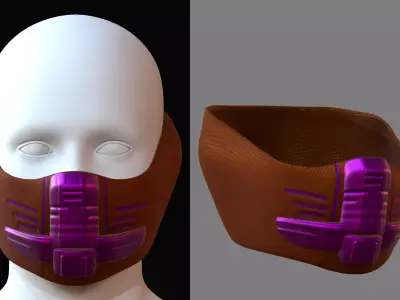 Gas mask helmet 3d model scifi Low-poly  Low-poly 3D model 222