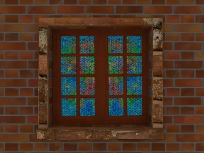 stained-glass window Low-poly 3D model