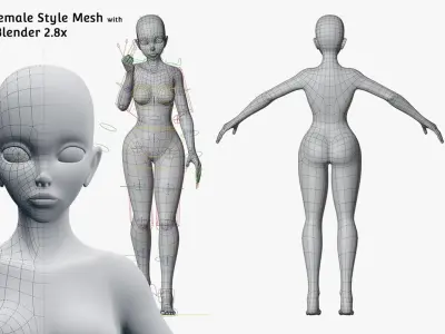  Base Meshes Character Starter Kit Rig 