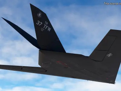  Stealth F-117 Nighthawk with Pilot in Flight 