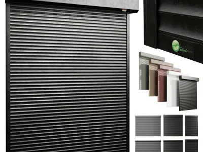 External electric shutter - outdoor blinds Low-poly 3D model
