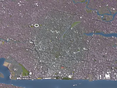 Kochi - 3D City Model Low-poly 3D model