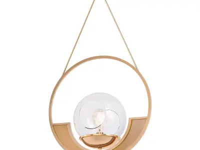 Medallion gold circle pendant light 3D model