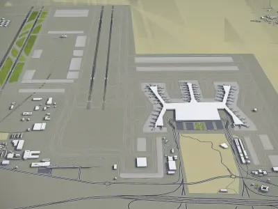 Istanbul - Airport - IST Low-poly 3D model