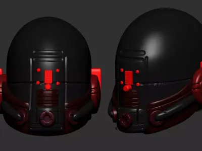 helmet high poly sculpt 3d printable ver 7 3D model 3D model 164