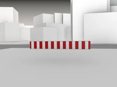 Construction Barrier Version 1 600-35 250x2400mm  Low-poly 3D model