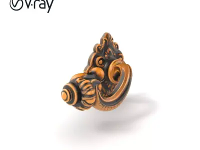 Baroque Style Ornate Door Handle model pack Low-poly 3D model