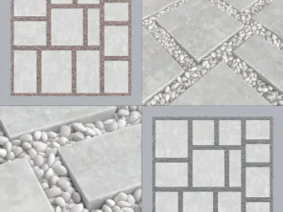 Paving tile pebble low oval n6 3D model