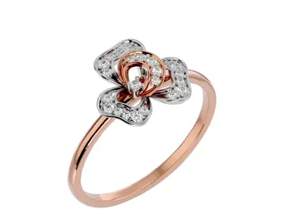 Light Minimalist Diamond Ring 3D print model 33